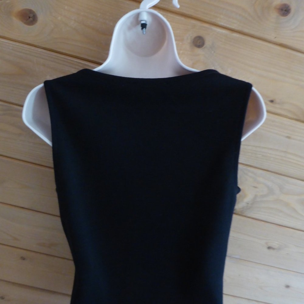 St John Caviar Solid Black Basic Santana Knit Tan… - image 5